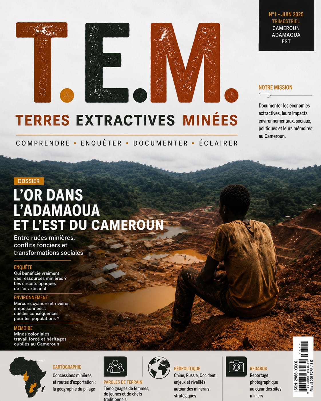 Couverture T.E.M N°1 — L'or dans l'Adamaoua et l'Est du Cameroun